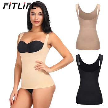 

FITLIFE Seamless Women Slimming Open Bust Tank Top Tummy Control Vest Shaper Body Shapewear Waist Slimming Shapers