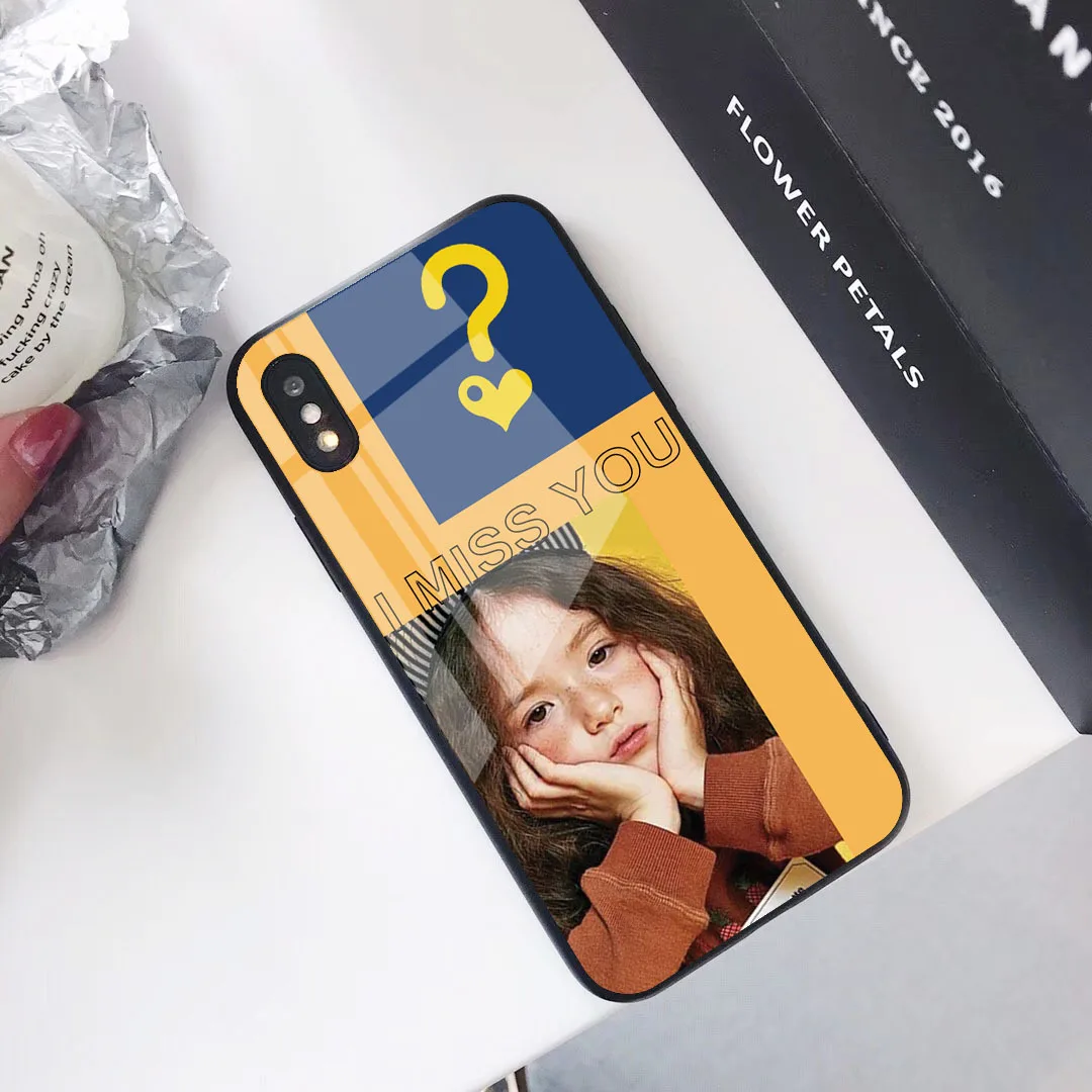 Для iPhone 11 Pro Max i8 i8 Plus i7 i7 Plus i6 i6s Plus Ins Модный милый чехол из закаленного стекла для мальчиков и девочек для iPhone 11