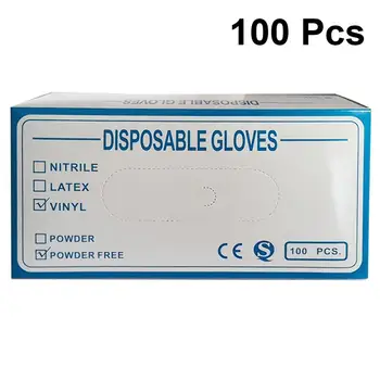 

100pcs One Box Disposable Gloves PVC Transparent Gloves Multi-Purpose Thickening Gloves For Hairdressing Household Cleaning