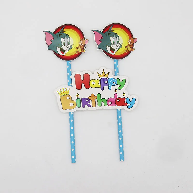 

1set/pack Tom and Jerry cupcake topper Tom and Jerry cake decorations Tom and Jerry cake flags