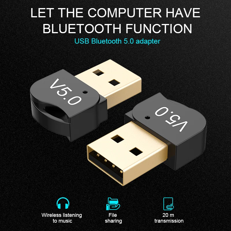 HEVARAL мини USB Bluetooth приемник беспроводной адаптер 5,0 Bluetooth ключ передатчик для компьютера ПК беспроводная мышь