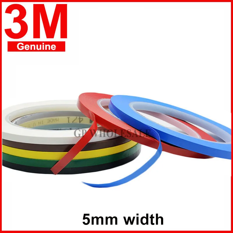 Cinta de vinilo resistente de alta calidad, conjunto para decoración, enmascaramiento, 5mm, amarillo, negro, azul, blanco, rojo y verde, 33M de longitud, 471