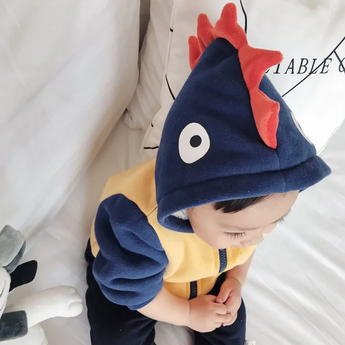 Mini Babe City/детский зимний Стильный кардиган с капюшоном; бархатная детская одежда; пальто для малышей; смешанные цвета; одежда с героями мультфильмов для малышей
