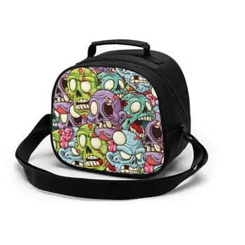 

Cartoon Zombie Heads Cooler Lunch Box Portable Insulated Lunch Bag Kids Thermal Food Picnic Lunch Bag