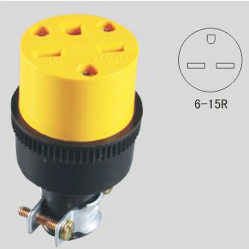 6-15P 15A NEMA US Locked Industry Plug Male Female Removable Power Converter Triprong Online Wiring Socket 6-15R New America