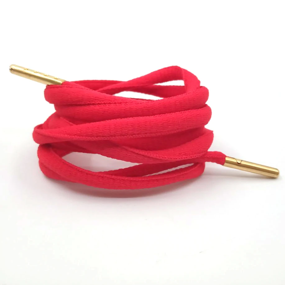 16 red Gold Аксессуары для обуви, шнурки для обуви, белые, круглые, мужские, плоские, замочки, Круглые, Сникеры, кружева, офсетные, кордон, 4 цвета, металлическая головка - Цвет: 16 red Gold