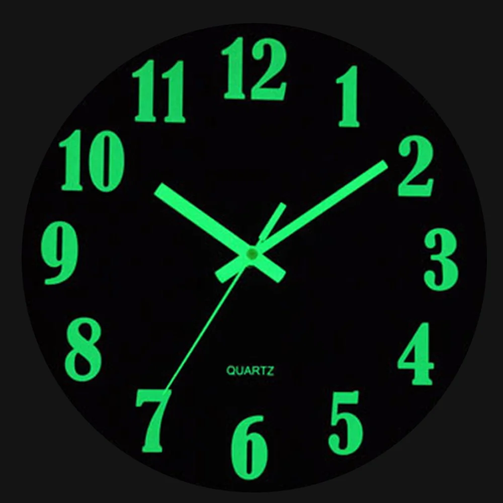 Деревянные Светящиеся Настенные часы бесшумные винтажные в темноте настенные