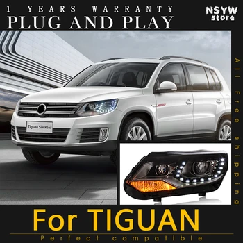 

2PCS Car LED Headlights For VW Tiguan 2013-2015 Led head lamp Double Xenon Lens Car Accessories Daytime Running Lights Fog Light