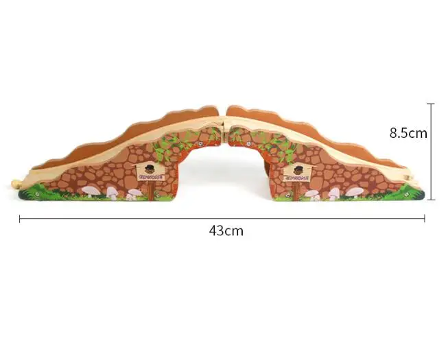 15 Styles Wooden Train Track Railway Bridge Accessories Variety Train With Compatible Kids Assembly Toys Tunnel Cross Bridge - Цвет: Clear