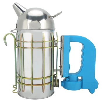 

Stainless Steel Beehive Smoker with Heat Shield Protection Board Beekeeping Smoker Stainless Steel Equipment Hive Box Smoker
