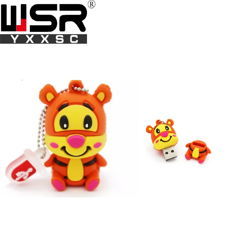 Милые Герой мультфильма usb2.0 флэш-накопитель 32 Гб 64 Гб 128 свинья», «Медведь», «тигр usb флэш-накопитель 4 ГБ 8 ГБ оперативной памяти, 16 Гб встроенной памяти, лучший детский компьютер подарок