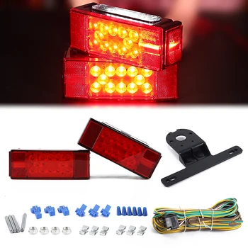 1 ペア 75LED プラスチック車のリアテールライト 12 V 24 V トラックトレーラー赤黄白ターン信号ランプ停止ブレーキランプ