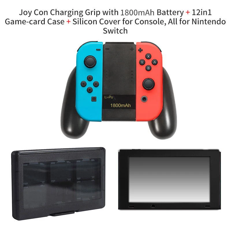 Серебристый Joy-Con зарядное устройство с 1800 мА/ч, Батарея, 2-в-1 из биметаллического для nintendo Switch Joy-Con Joycon Зарядное устройство - Цвет: Серебристый