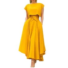 Eleghant/женские расклешенные гофрированные длинные юбки с высокой талией, однотонная Юбка-миди со шнуровкой, Длинные офисные женские универсальные юбки