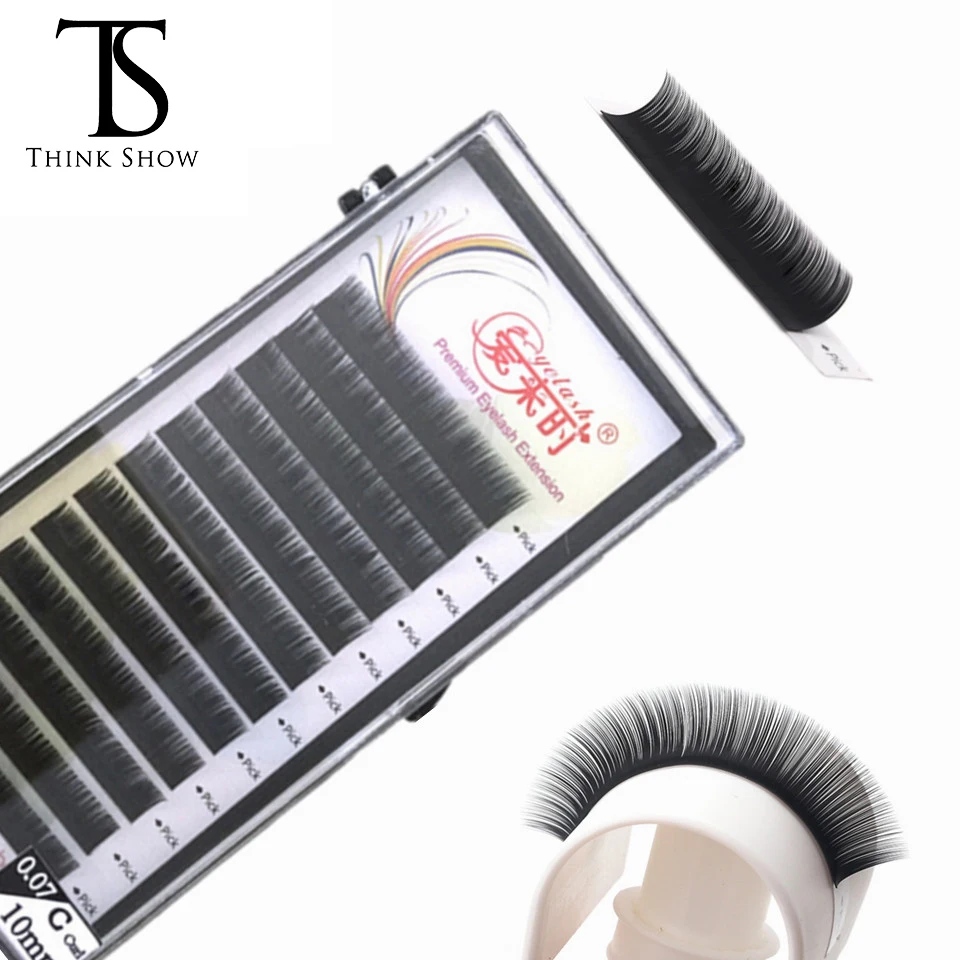 12rows/lot Premium Eyelash Extension Single Mix Length Classic