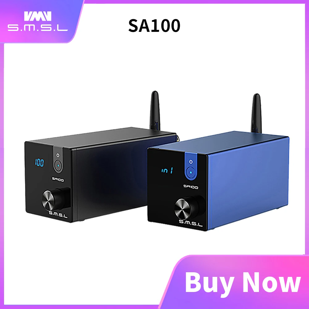SMSL SA100 усилитель звука bluetooth 50 Вт + TPA3116D2 мощности цифровой Hi Fi аудио стерео