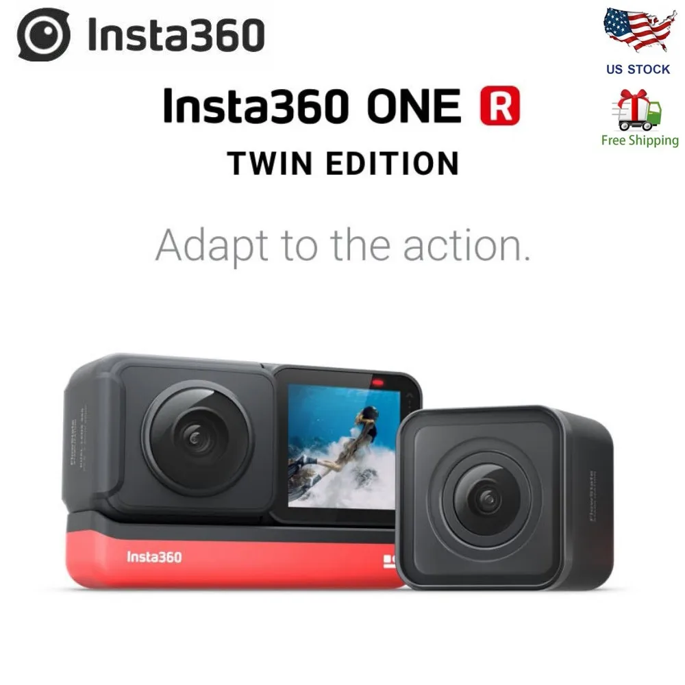 Экшн-камера Insta360 ONE R 360 с стабилизацией цветопередачи 4K видео в режиме реального