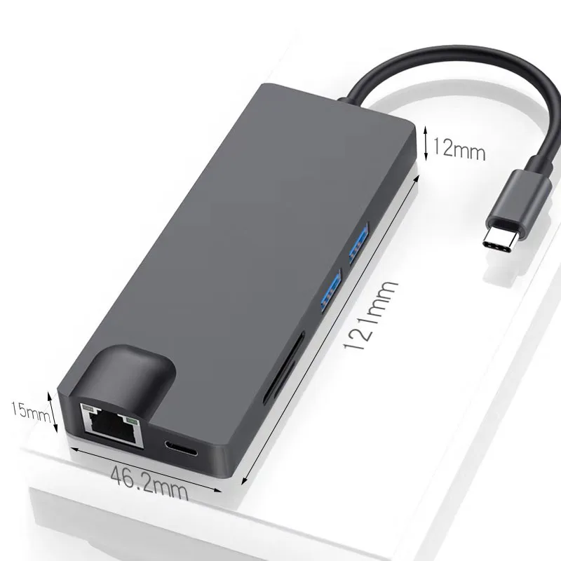 Fiuzd 8IN1USB концентратор C концентратор для Мульти USB 3,0 HDMI адаптер док-станция для MacBook Pro Аксессуары USB-C Тип C 3,1 сплиттер 2 порта USB C концентратор