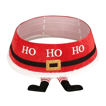 

Christmas Tree Skirt Base Collar Around Cover with Delightful Legs Xmas New Year Home Decoration