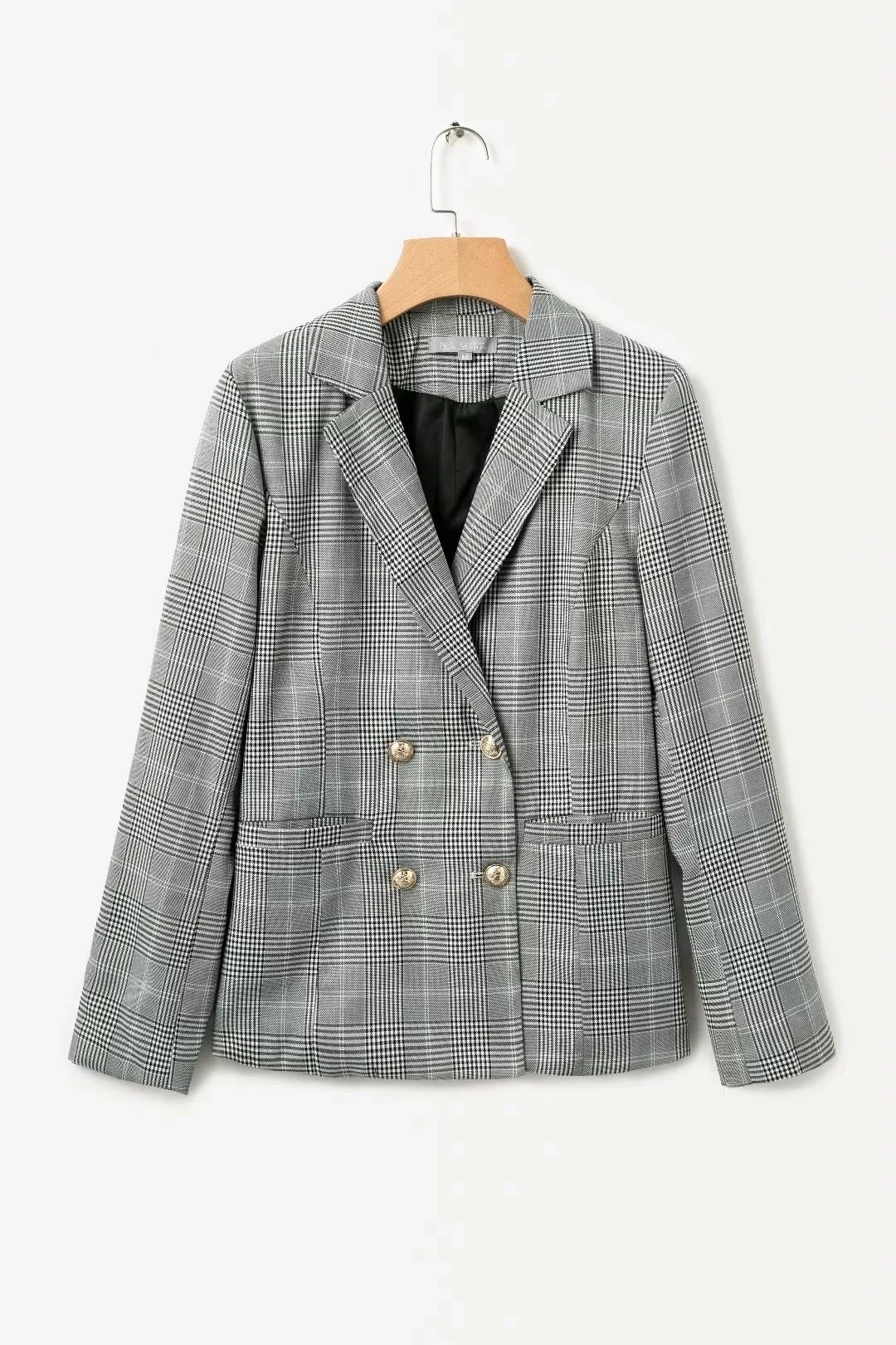 

Hot Selling 2018 Autumn New Style European And American-Style Women's Clothing Pattern Double Breasted Suit Jacket Versitile Fas