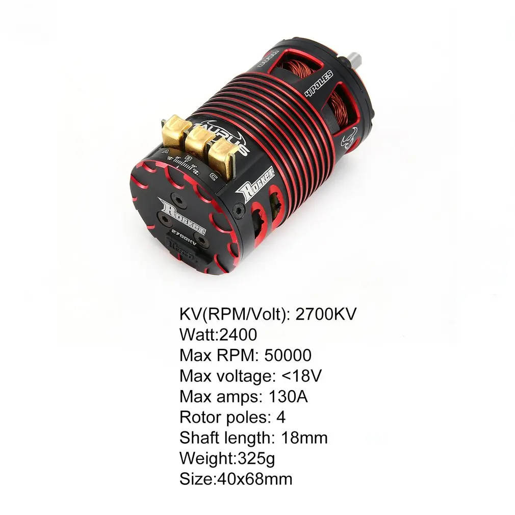 

Rocket 4268 2700KV Brushless Sensored Motor 4 Pole RC Car Motor For 1/8 Electric on road Touring Car Parts