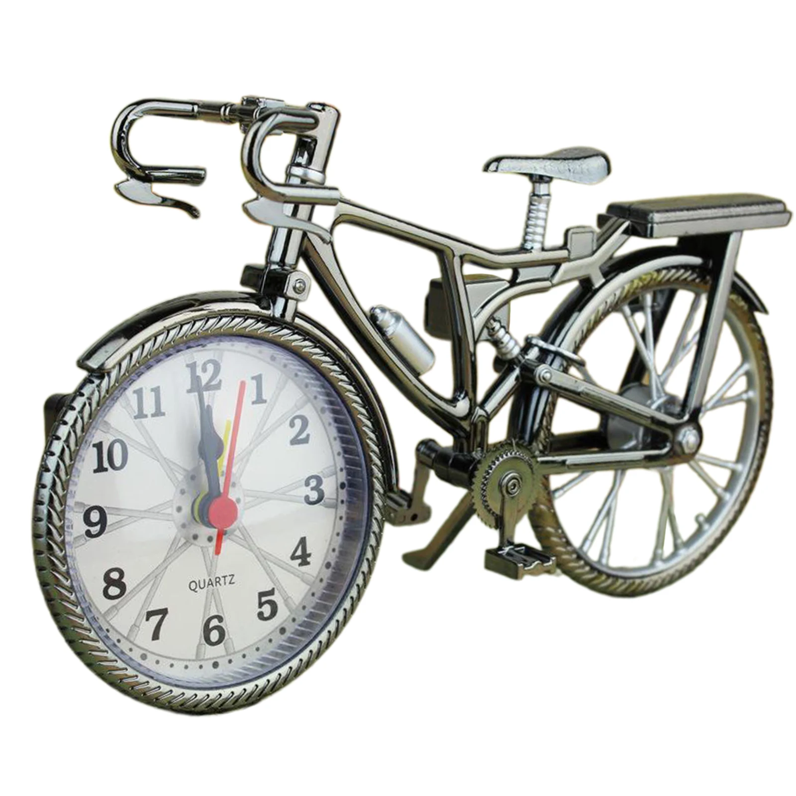 Vintage Bike Shape Alarm Clock Fun Bicycle Clock Ornaments for Home Decor Vintage Bike Shape Alarm Clock Fun Bicycle Clock Ornaments for Home Decor