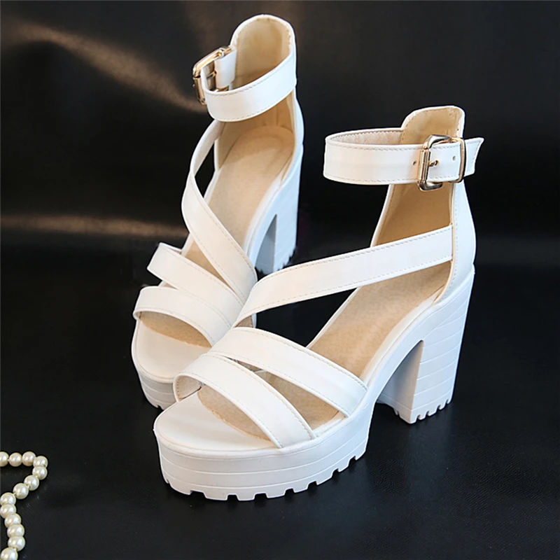 

DORATASIA plus size 34-46 ins hot fashion female heeled sandals summer platform block heel sandals women party club shoes woman