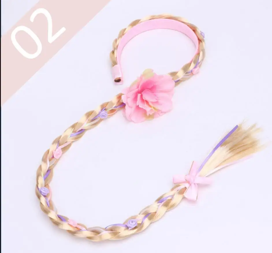 2022 New Hot Fashion UK Blonde Cosplay Weaving Braid Tangled Rapunzel Princess Headband Hair Girl Wig Headwear baby stroller mosquito net Baby Accessories