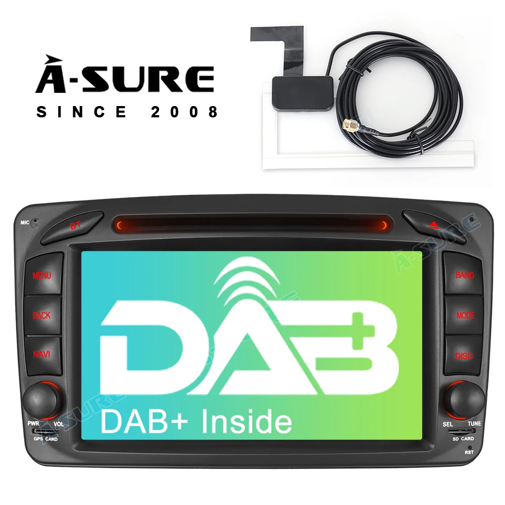 A Sure Car Multimedia 2 Din Radio Gps Dvd Player Navigation For Mercedes Benz C Clk Class W203 W209 Viano Vito Bt Dab Inside Swc Car Multimedia Player Aliexpress