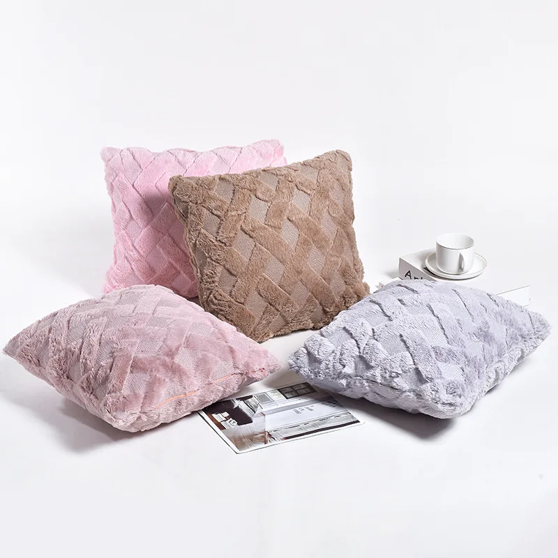 

Plain geometric patterns various lattice patterns, plush pillowcase, sofa cushion, car cushion cover