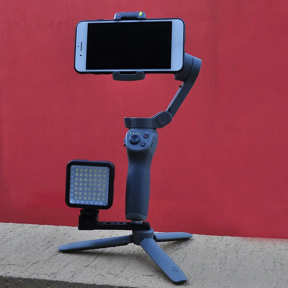 

Gimbal Extension Bracket Cold Shoe Mount Adapter With Led Full Lights Tripod For Dji Osmo Mobile 3/2 Zhiyun Smooth 4/Q