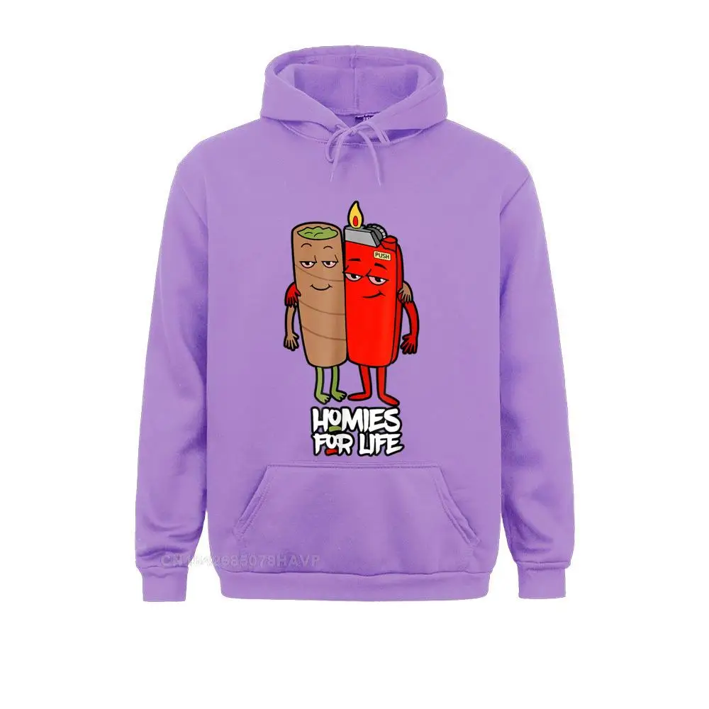CasualNormal Long Sleeve Hoodies Thanksgiving Day Hip Hop  Clothes Male Sweatshirts Funny Homies for Life Weed T-Shirt__A11517  Funny Homies for Life Weed T-Shirt__A11517purple