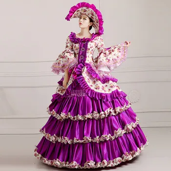 

Gothic Period Royal Women Cupcake Dress Europe Serve Photographic Studio Crystals Court Dresses Long Evening Party Gown Outfits