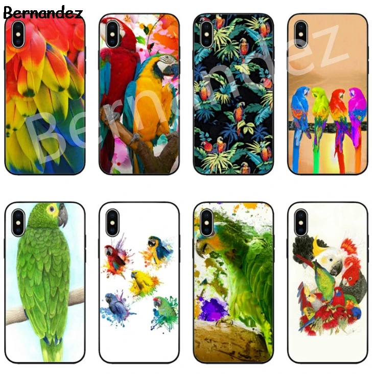 Bernandez 5 5S SE 6 6S TPU phone case cover for iPhone 7 8 plus X Xs Max XR Tropical Plants Toucan Parrot New Superb Cute |