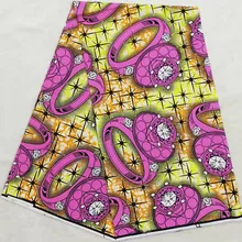 Африканская ткань с восковыми принтами африканская ткань Анкара Ткань 6 ярдов хлопок ткань для лоскутное Африканский батик ткань с принтом JSX-A52