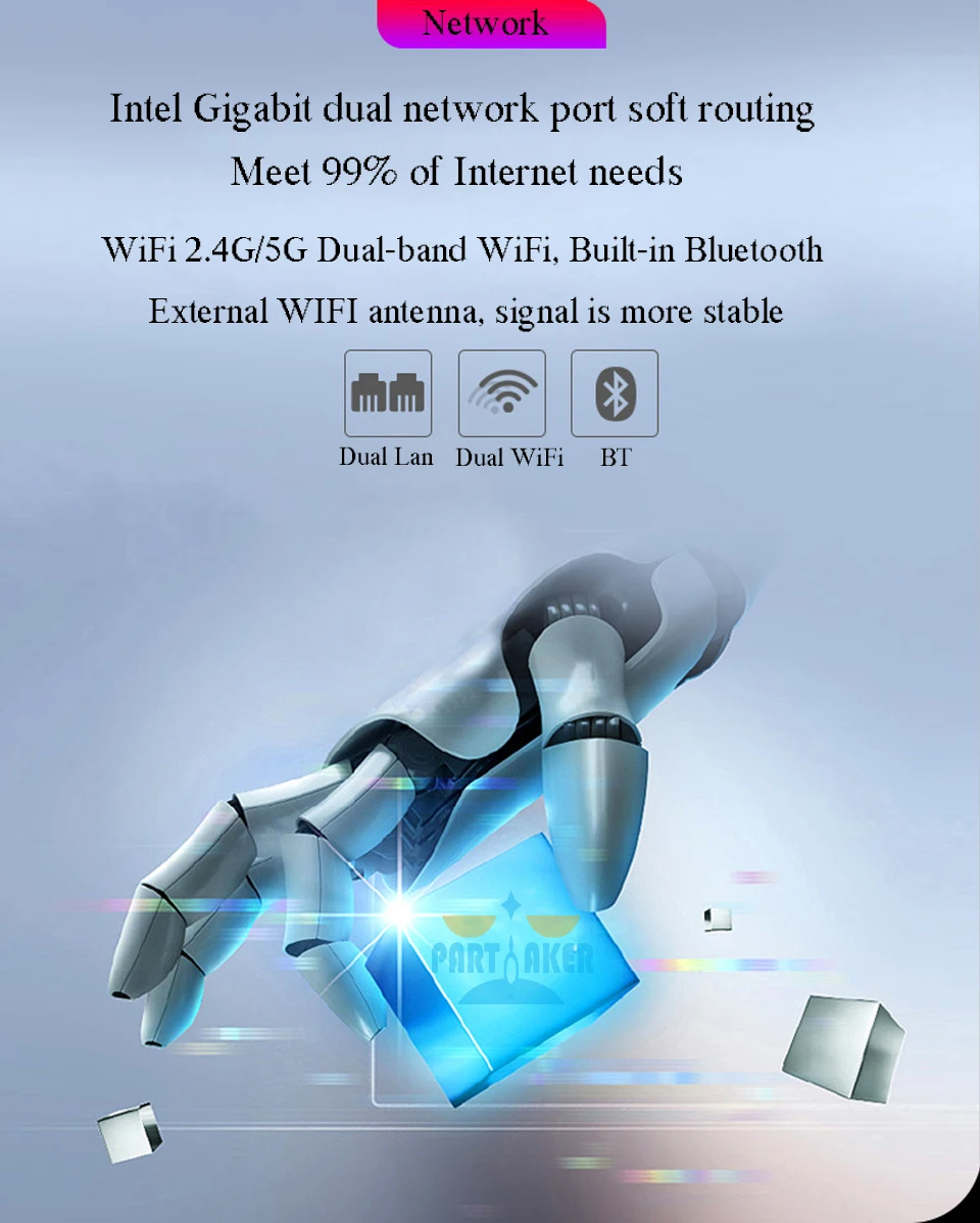 High-Performance Dual LAN Gaming Mini PC with Xeon E Processors, DDR4 Memory, M.2 NVMe, Windows 10/Linux, 4K HTPC, HDMI, DP, and WiFi Connectivity. Description Image.This Product Can Be Found With The Tag Names Barebone Mini PC, Computer Office, Dual lan gaming mini pc