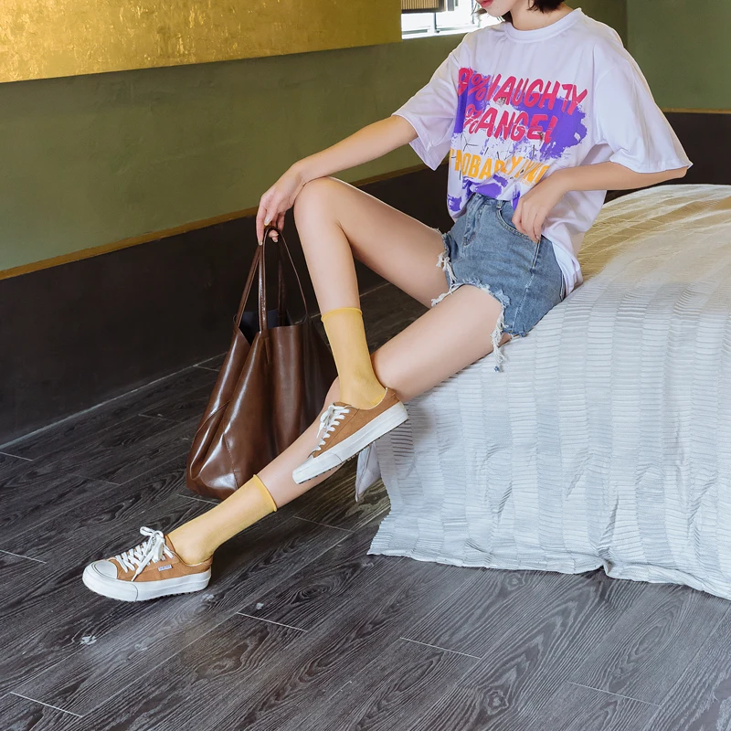 Candy Color women Socks Harajuku Colorful Spring Mesh Socks women Cool Summer 1 Pair