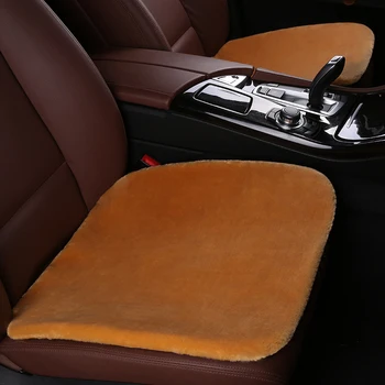 

1Pcs Car Seat Cover Faux Fur Keep Warm Universal for Car Front Seat Covers Autumn and Winter Seat-Covers Brown