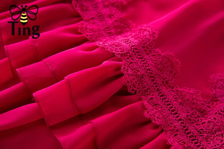Tingfly модные роскошные Ruched Ruffles вечерние платья макси винтажная кружевная вставка длинное платье Бохо праздничный стиль Vestidos 3 цвета