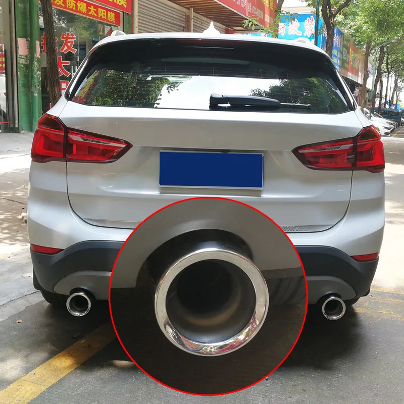 

Blue Black Car Muffler End Pipe Stainless Steel Exhaust Tips for BMW X1 2016 2017 2018 2019 Styling Part