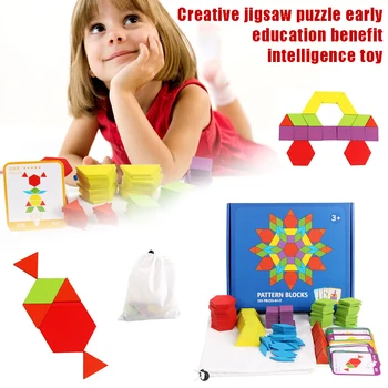 

155pcs Funny DIY Wooden Toys Puzzle Jigsaw Puzzle Montessori Creative Puzzle Pattern Blocks Shape Cognition Classic Children Toy