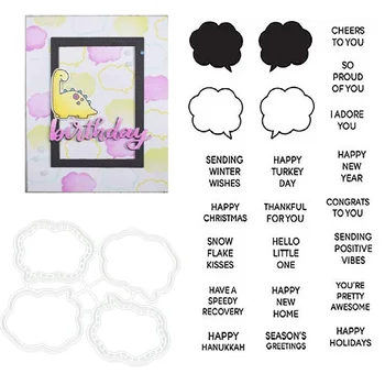 

Blank Dialogue Metal Cutting Dies and Stamps for DIY Scrapbooking Photo Card Making Decor Supplies Embossing Dies Template