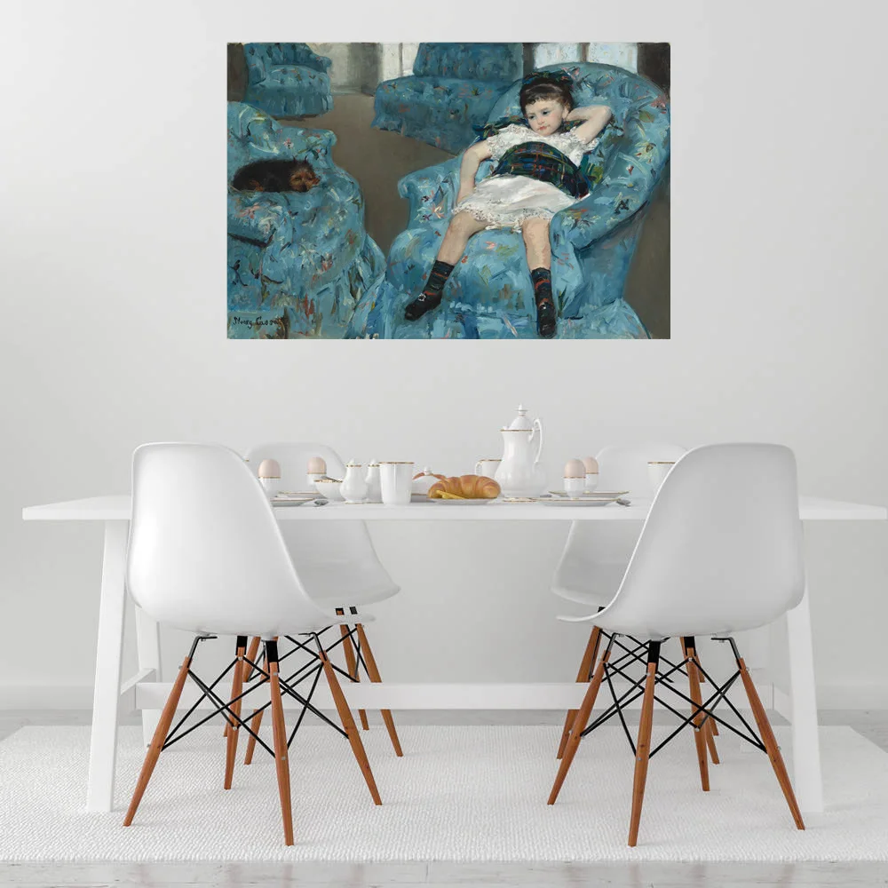 Little Girl and Dog Landscape Famous Artwork Mary Stevenson Cassatt Bedroom Wall Art Canvas Painting Poster Print Home Decor | Дом и сад