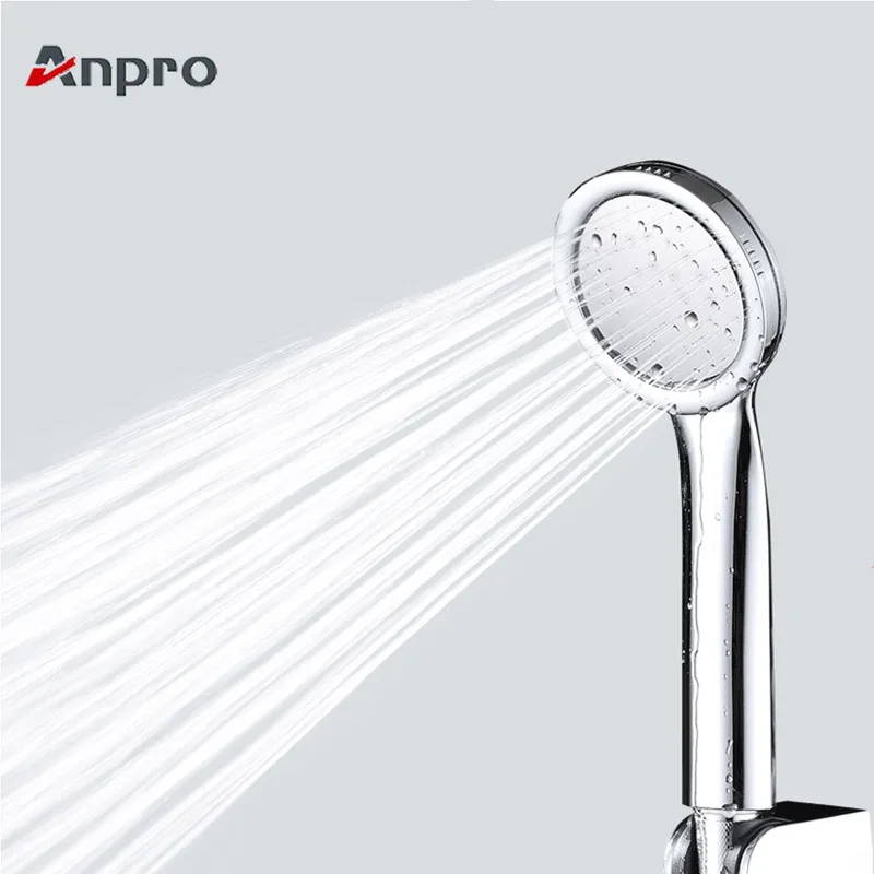 

Anpro Pressurized Shower Head Nozzle Water Saving Rainfall Chrome Shower Head High Pressure Bathroom Spray Shower Bathing Head