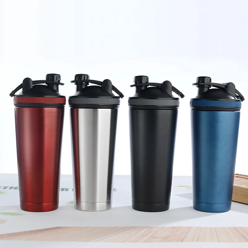 750ML shake bottle 304 stainless steel shake cup fitness protein powder