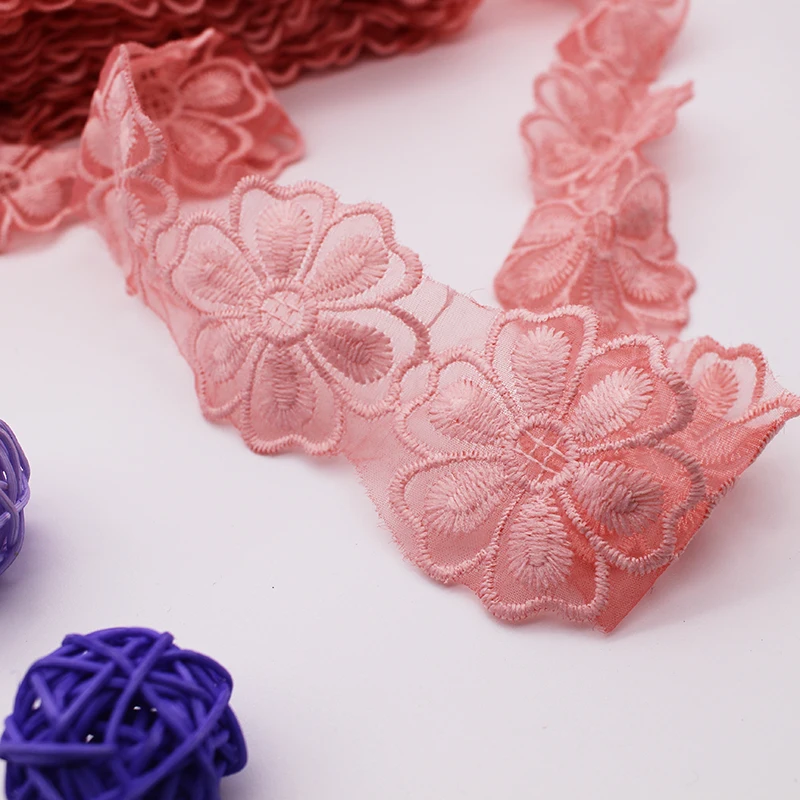 5 различных стилей) розовые цветы розы вышитые кружева отделка ленты Цветочная аппликация ткань ручной работы DIY свадебное платье сшить ремесло