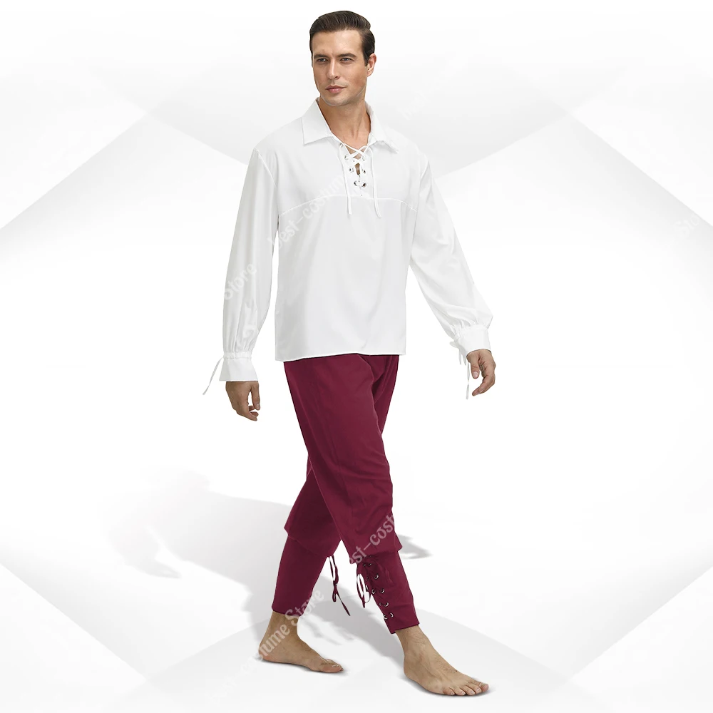 Medieval Pants for Men Pirate Viking Costume Pants Plus Size Trousers Pirate Cosplay Costume With Drawstrings