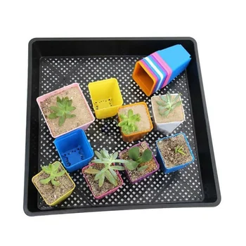 

10PCS PVC Flat Plate Strong Durable Seedling Plate Flat Sprout Vegetable Plate Germination Flower Pot Nursery Grow Box
