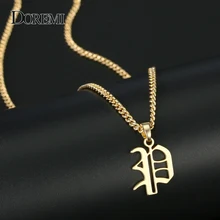 DOREMI, A-Z, на заказ, ожерелье с надписью «Старый Английский Бити», винтажное, нержавеющая сталь, персонализированное ожерелье для женщин и девушек