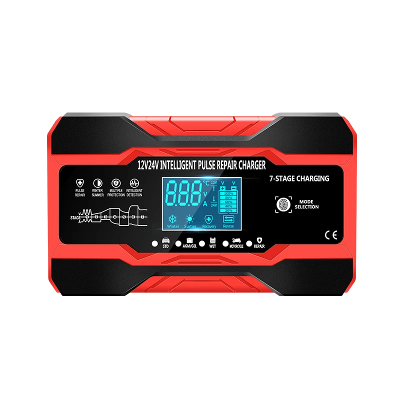 Carregador de Bateria de Carro Inteligente Automático Pulso Reparação Starter 12v 24v 180w Agm - Gle Efb Bateria - Image 5